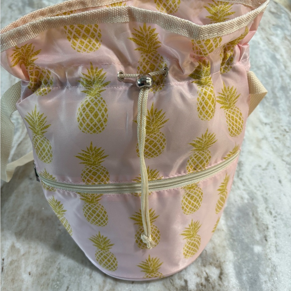 Pink Pineapple Drawstring Cooler Bag - image 1